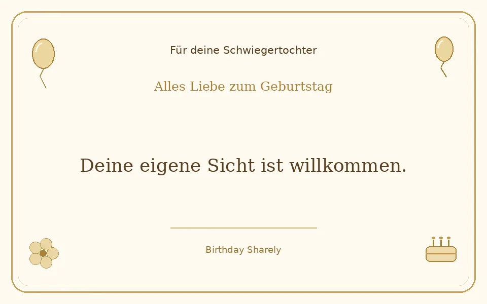Goldene Grußillustration für deine Schwiegertochter: Deine eigene Sicht ist willkommen.