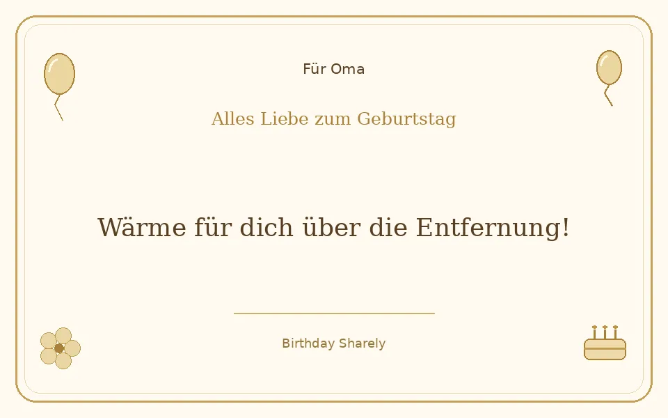 Goldene Grußillustration für Oma: Wärme für dich über die Entfernung!