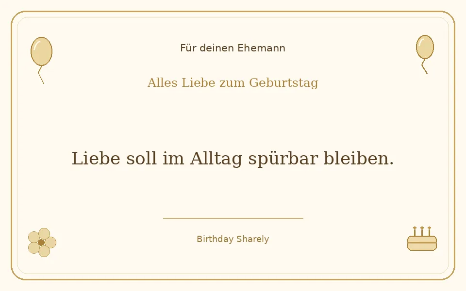 Goldene Grußillustration für deinen Ehemann: Liebe soll im Alltag spürbar bleiben.