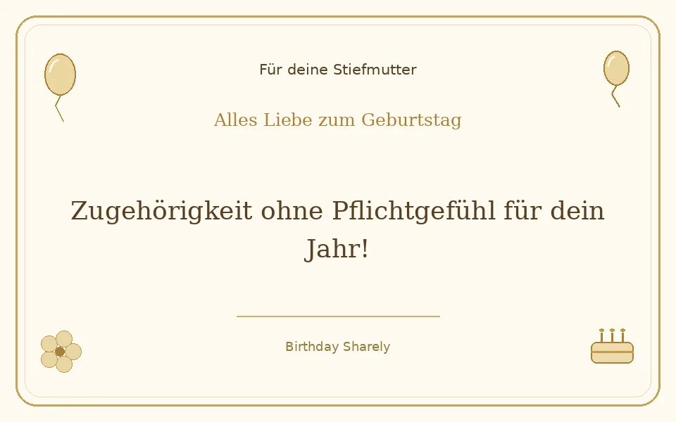 Goldene Grußillustration für deine Stiefmutter: Zugehörigkeit ohne Pflichtgefühl für dein Jahr!