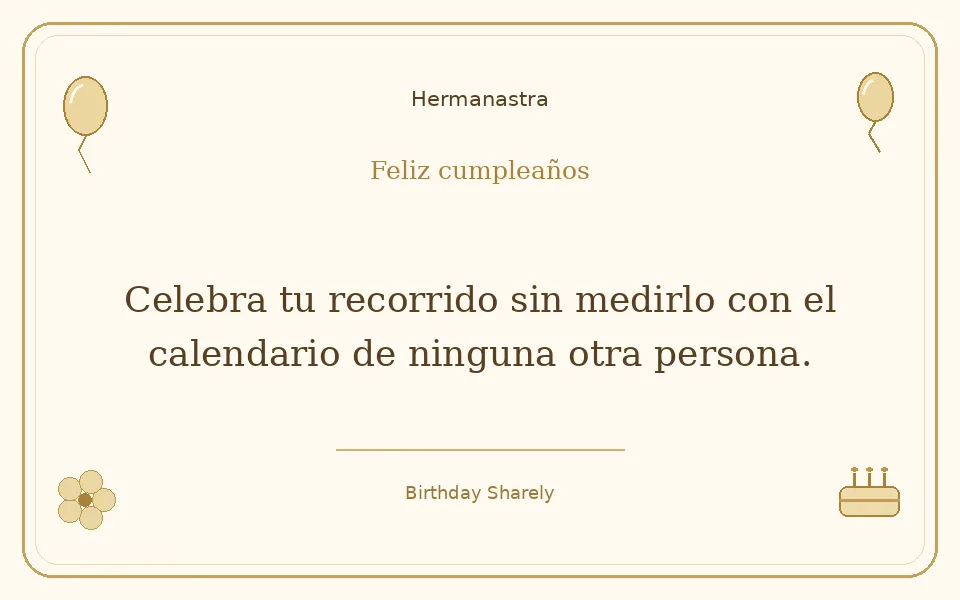 Tarjeta dorada — Hermanastra: Celebra tu recorrido sin medirlo con el calendario de ninguna otra persona.