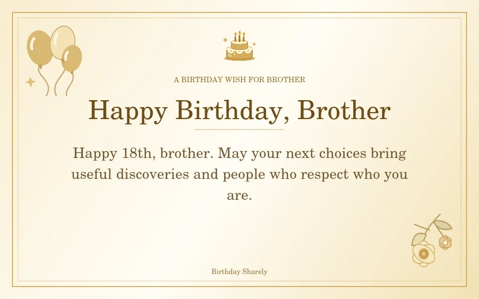 Gold birthday greeting for Brother: Milestone birthday wishes for your brother.