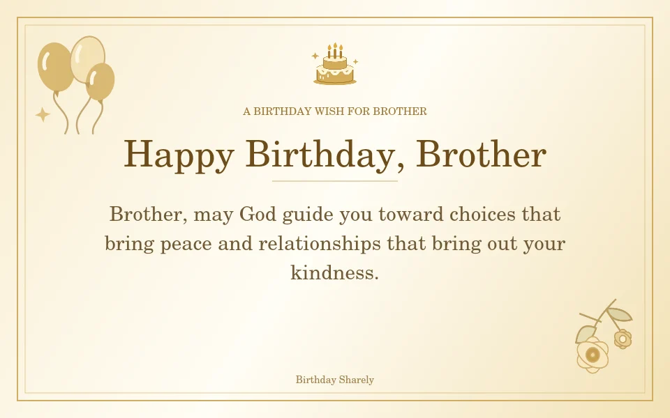 Gold birthday greeting for Brother: Birthday blessings for your brother.